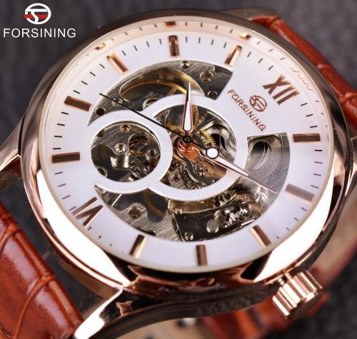 Men's Watches - FORSINING Rose Gold Erkek Saat Skeleton Mechanical ...