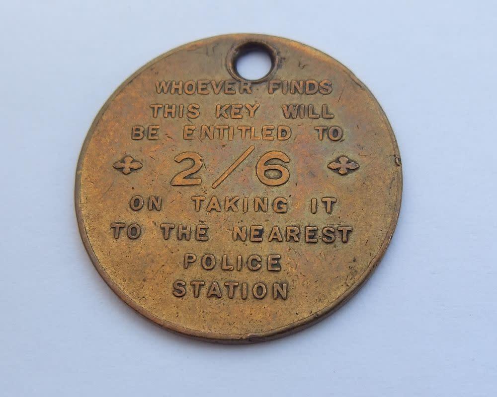 Tokens - A vintage South African lost key token entitling the finder to ...