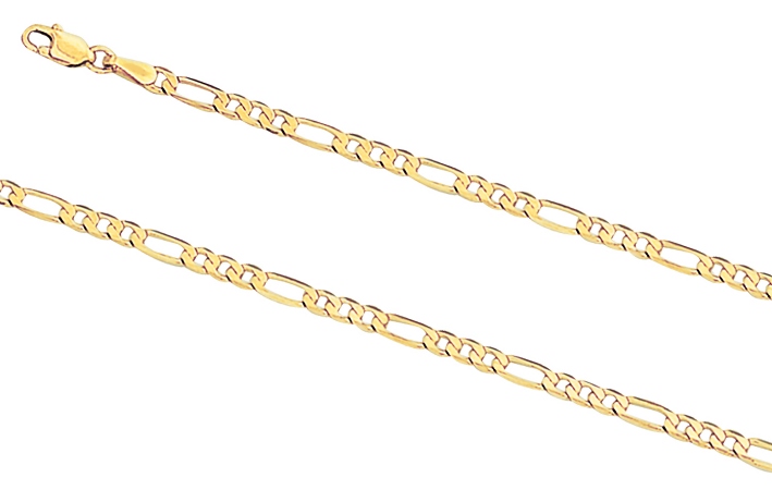 Necklaces - 9k / 9ct gold CHAIN: 3+1 Figaro, 3mm wide, 60cm for sale in ...