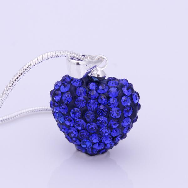 royal blue star of shamballa heart necklace