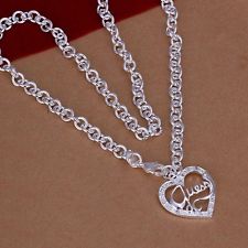 silver guess heart necklace