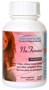 NuFemma for menopause symptoms such as hot flushes, mood swings, anxiety, memory loss, weight gain, low estrogen & FSH, no eggs, 