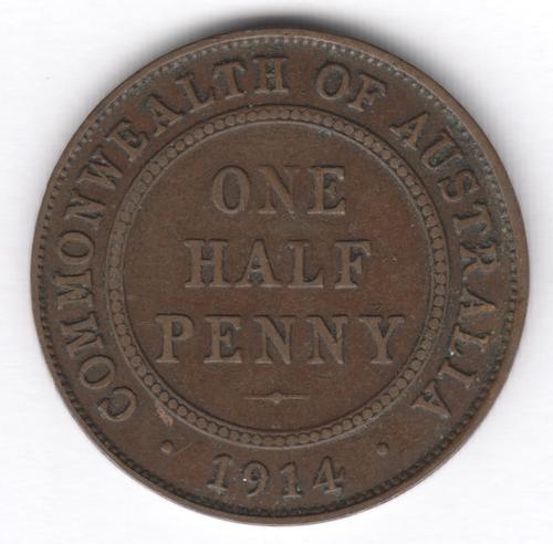 1914 Australia half penny - as per photo