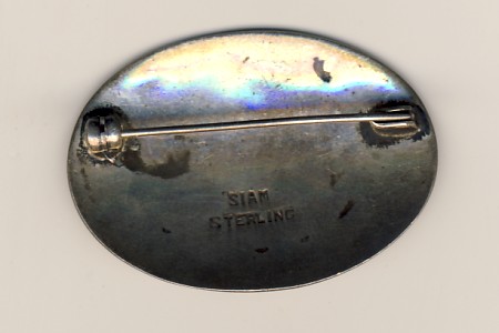 Sterling silver brooch inscribed SIAM