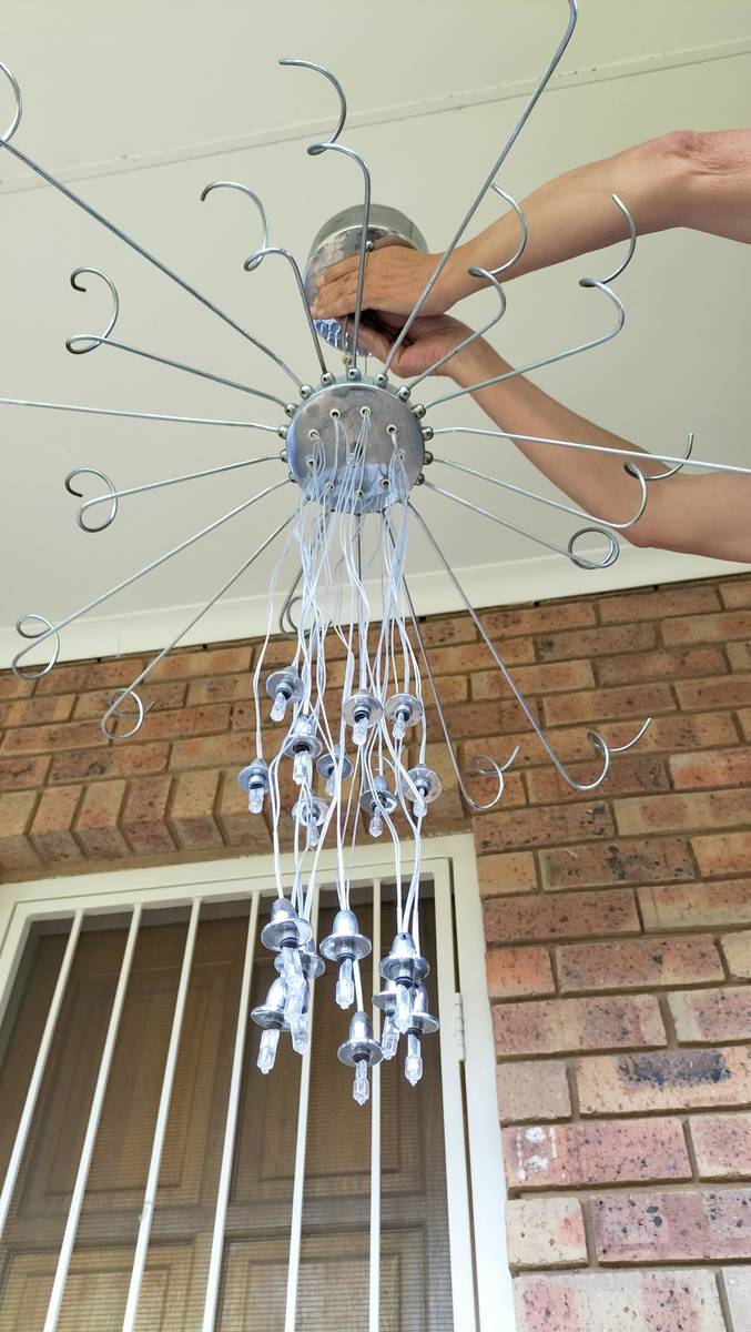 Chandeliers Stunning Huge Vintage MidCentury Stainless Steel 18 Arm 18 Light Chandelier was