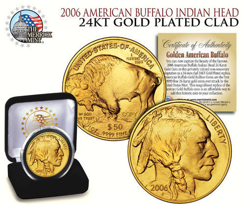 Gold & Bullion Coins - 24K GOLD Plated $50 American Buffalo coin in