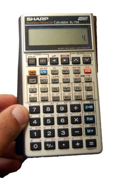sharp business/finance calculator 2 line display