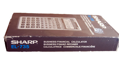 sharp business/finance calculator box side