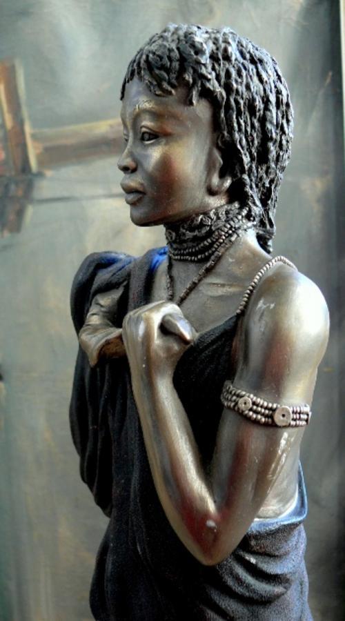 Other Clocks - FIGURINE BY STANCY BAYNE,PATINA,CALL OF THE MAASAI ...