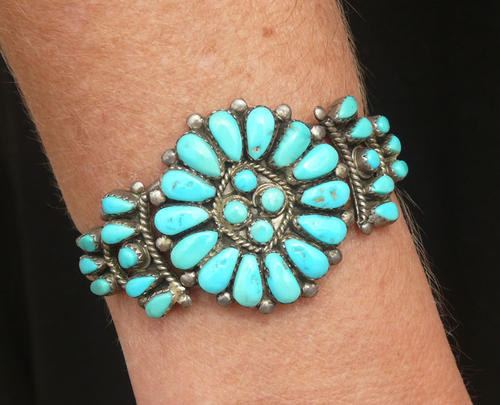 Navaho Indian jewellery silver and turquoise bracelet