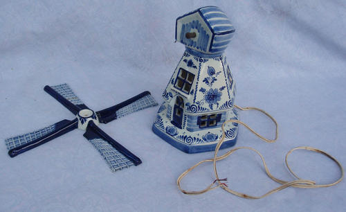 Dutch Porcelain CRAZY R1 SALERARE GENUINE DELFTS WINDMILL LAMPPLUS