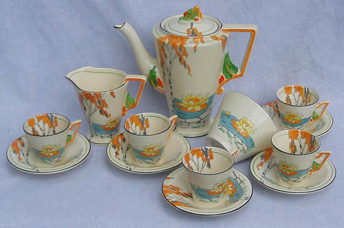 English Porcelain - MOST STUNNING ART DECO BURLEIGH WARE ZENITH SET ...