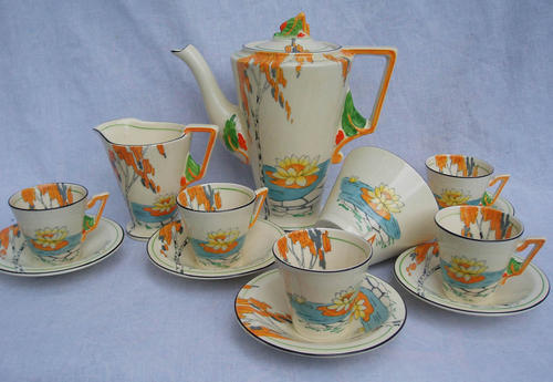 English Porcelain - Most Stunning Art Deco Burleigh Ware Zenith Set 