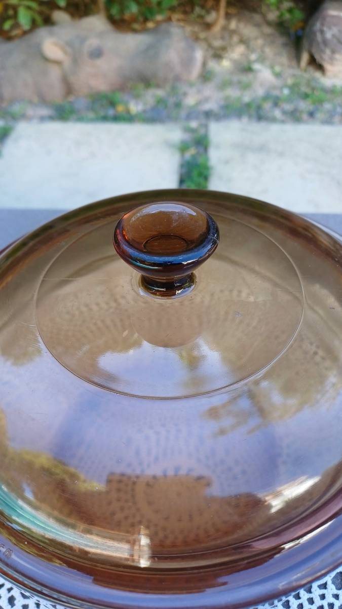 Enamelware Vintage Corning Visions cookware amber double boiler