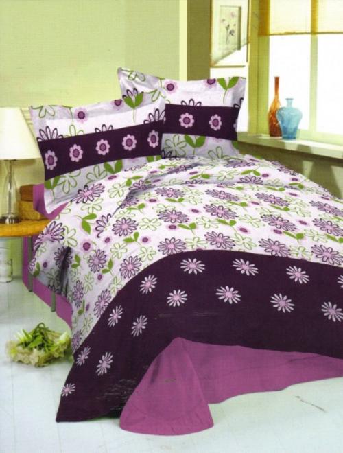 3PCE 132 THREAD COUNT POLLYCOTTON COMFORTER SET - QUEEN BED