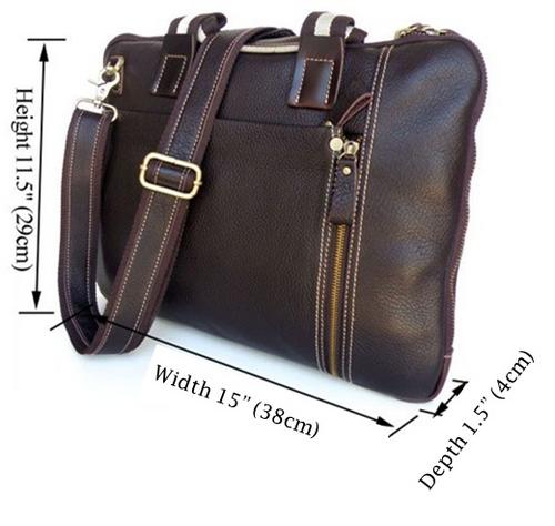 Genuine Leather Laptop, Tablet PC, iPad, Samsung Galaxy Tab, Briefcase Shoulder Bag for Men