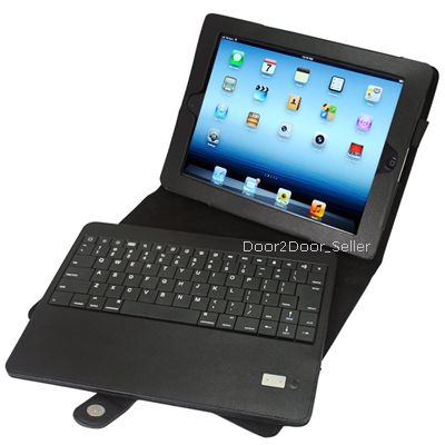 Detachable Bluetooth Keyboard Leather Case for iPad 4, iPad 3, iPad 2