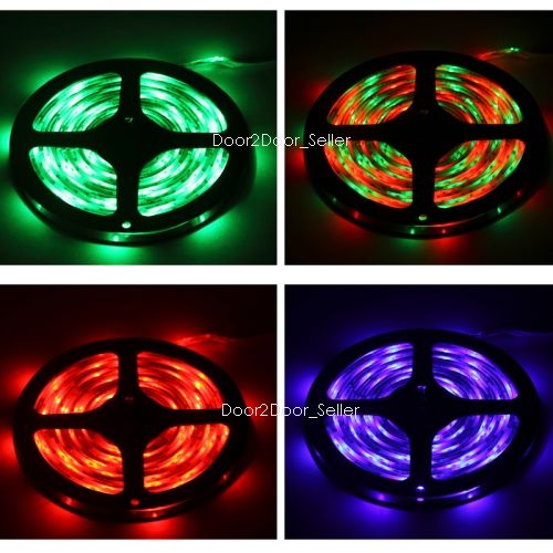 3528 RGB LED STRIP LIGHT WATERPROOF 5M with AC adapter and 44 KEY Remote