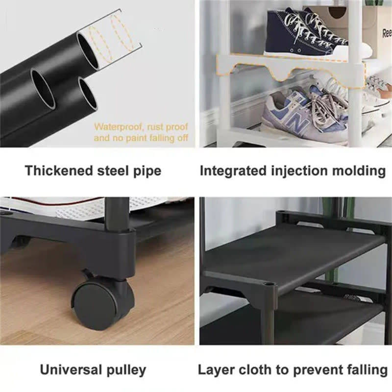 Shoe Racks & Organisers Freestanding Large Coat Rack Bracket 3in1 Storage Organizer Box with