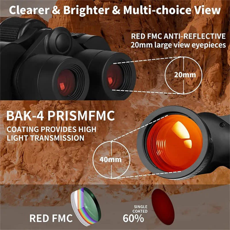 Binoculars & Monoculars - 40x Binoculars Red Coated Compact Day and ...