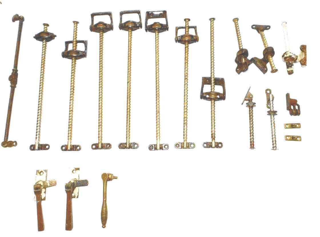 Architectural Antiques VINTAGE BRASS WINDOW HANDLES, WINDERS & OTHER