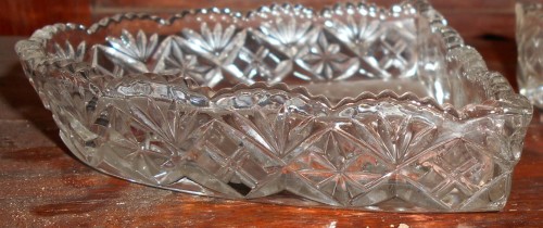 Vintage Pair of Glass Serving Dishes