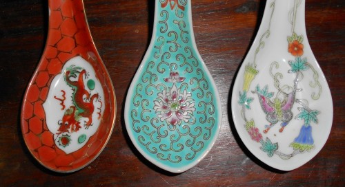 Chinese Set of 3 Decorative Spoons