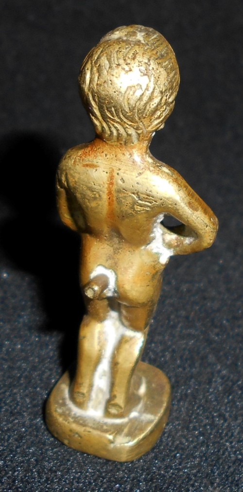 Vintage Solid Brass Peeing Boy Ornament