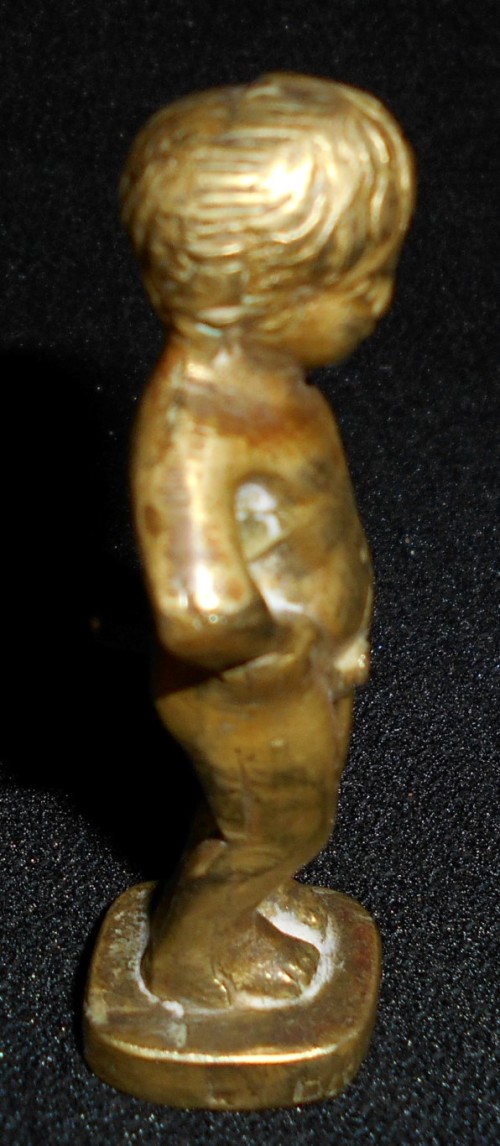 Vintage Solid Brass Peeing Boy Ornament