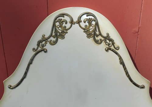 White Painted Single Headboard with Scroll Detailing