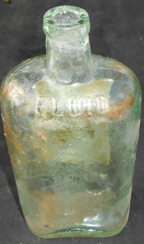 Vintage Scrubbs Fluid Aqua Glass Bottle