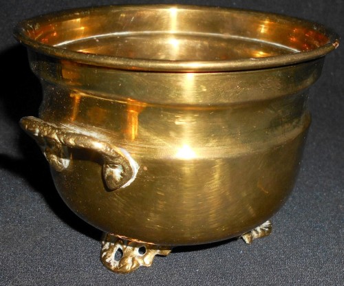 Vintage Indian 3 Legged Brass Planter Pot