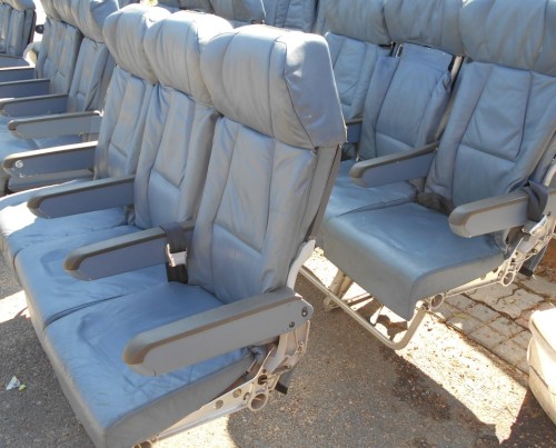 Boeing 747-400 Aircraft Leather Upholstered 3 Seat Bench Seats