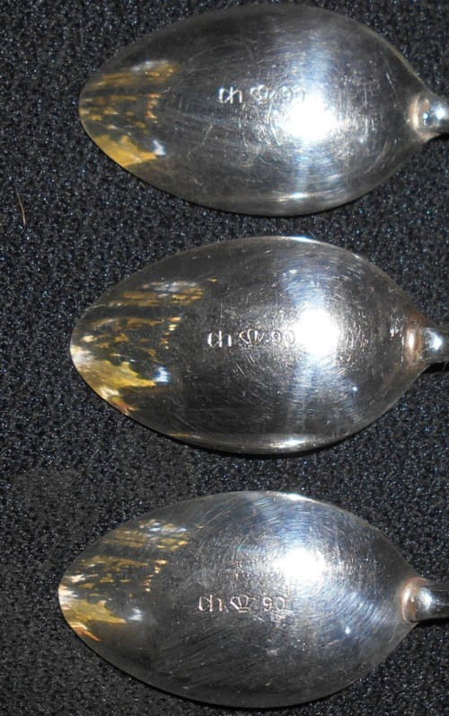 German Silver Plate Long Swizzle or Dessert Spoons