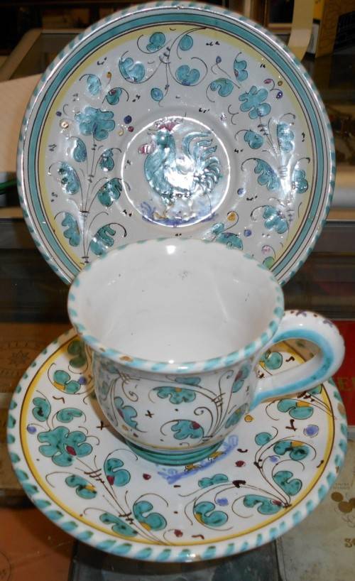 Stoneware Vintage Hand Painted Grazia Deruta Italian Decorative Art