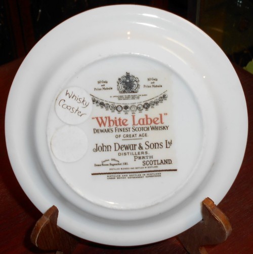 Dewar's White Label Scotch Whiskey Porcelain Coaster