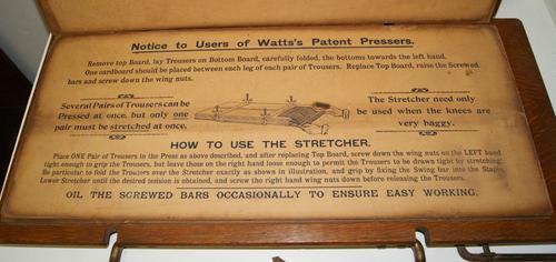 Vintage National Automatic Presser & Stretcher Watt's Patent Trouser Press