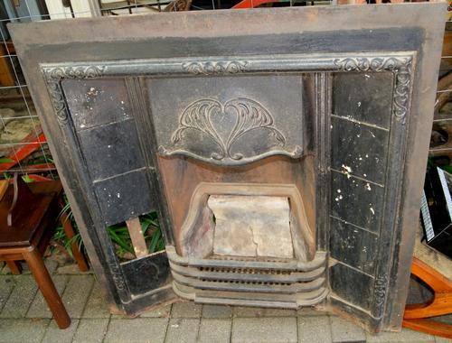 Cast Iron Art Nouveau Fireplace Surround