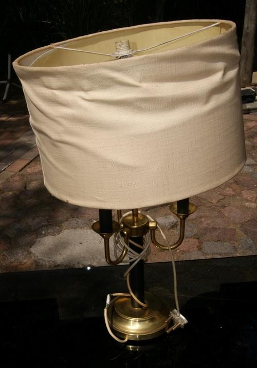 Brass 4 Light Table Lamp with Shade