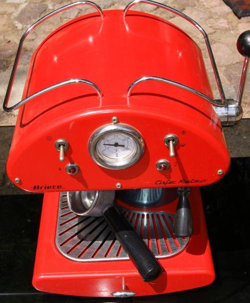 Ariete 1385 Inox Cafe Retro Espresso Cappuccino Coffee Machine Red