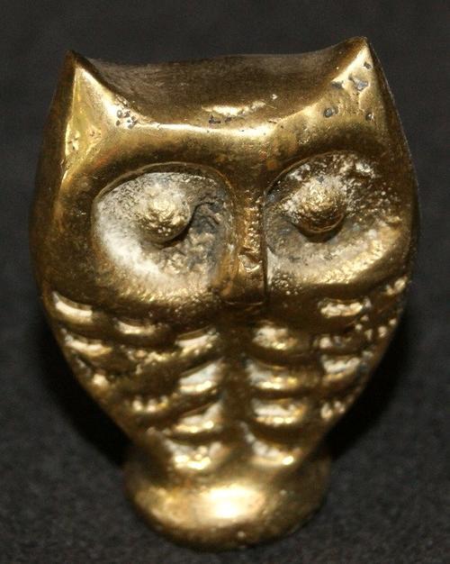 Brass 4cm Owl Printers Tray Figurine 