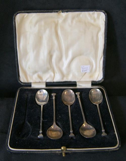 Vintage 1926 Birmingham 5 x Hallmarked Silver Tea Spoons - 32gms