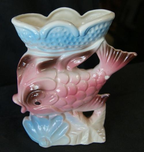 Vintage Ceramic Colourful Fish Ornament - Damaged