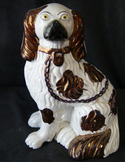 Vintage Ceramic Glazed Staffordshire Spotty Dog Ornament