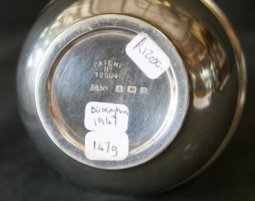 Antique 1947 Birmingham Hallmarked Silver Pierced Large Salt Cellar - 147gms