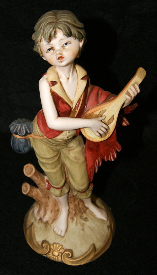 Vintage Ceramic Little Girl Playing a Viola
