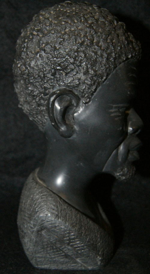 Soap Stone Carved African Man's Head............ Incredible Detail