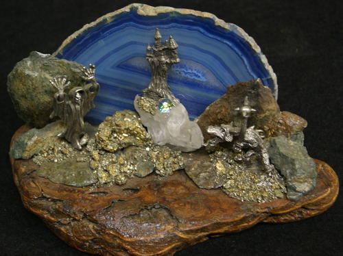Myths and Magic Figurines set in Blue Agate