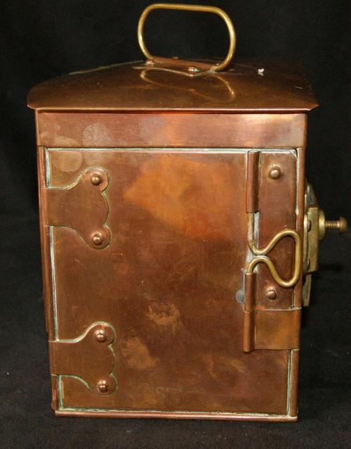 Vintage Nautical Port Side Copper and Brass Red Signal Electric Lantern