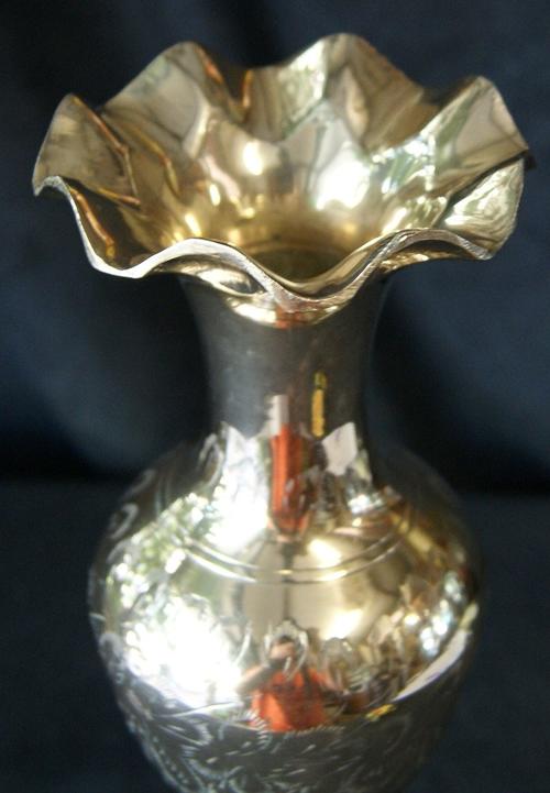 Vintage Ornate Brass Vase
